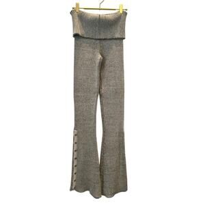 Jaded London Ribbed Gray Straight Leg Pants